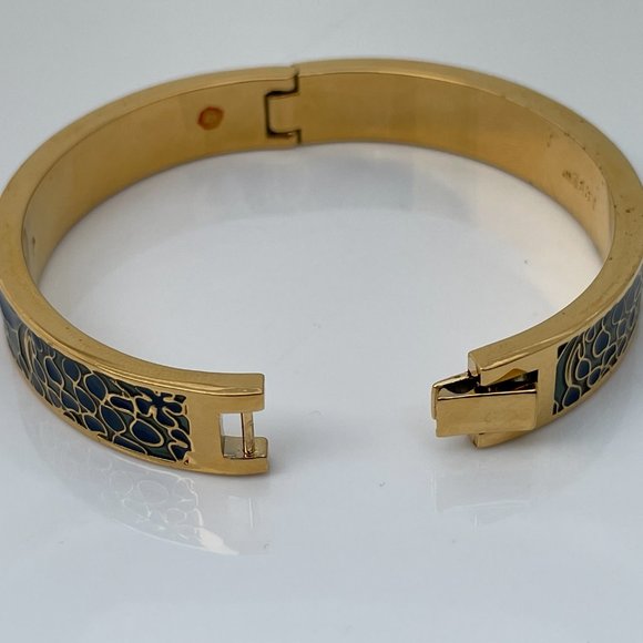 J. Crew Bracelet gold plated bangle enamel paint F - Picture 9 of 11